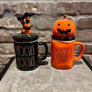 Rae Dunn Halloween Mugs with Toppers
